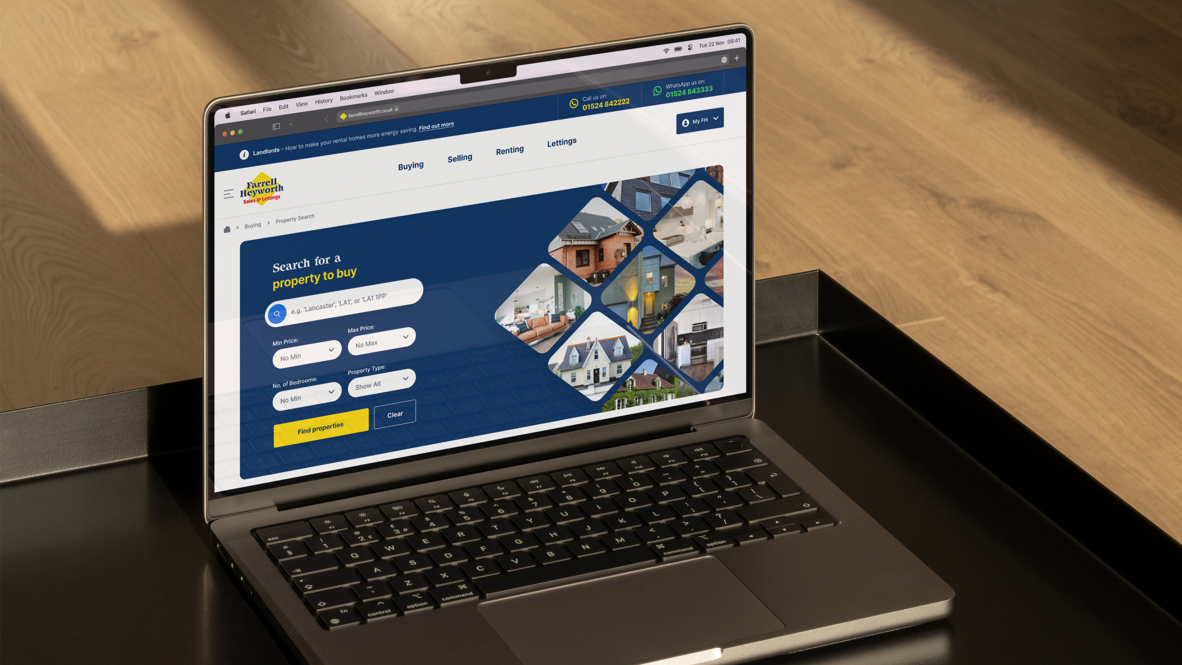 Desktop view of Farrell Heyworth website