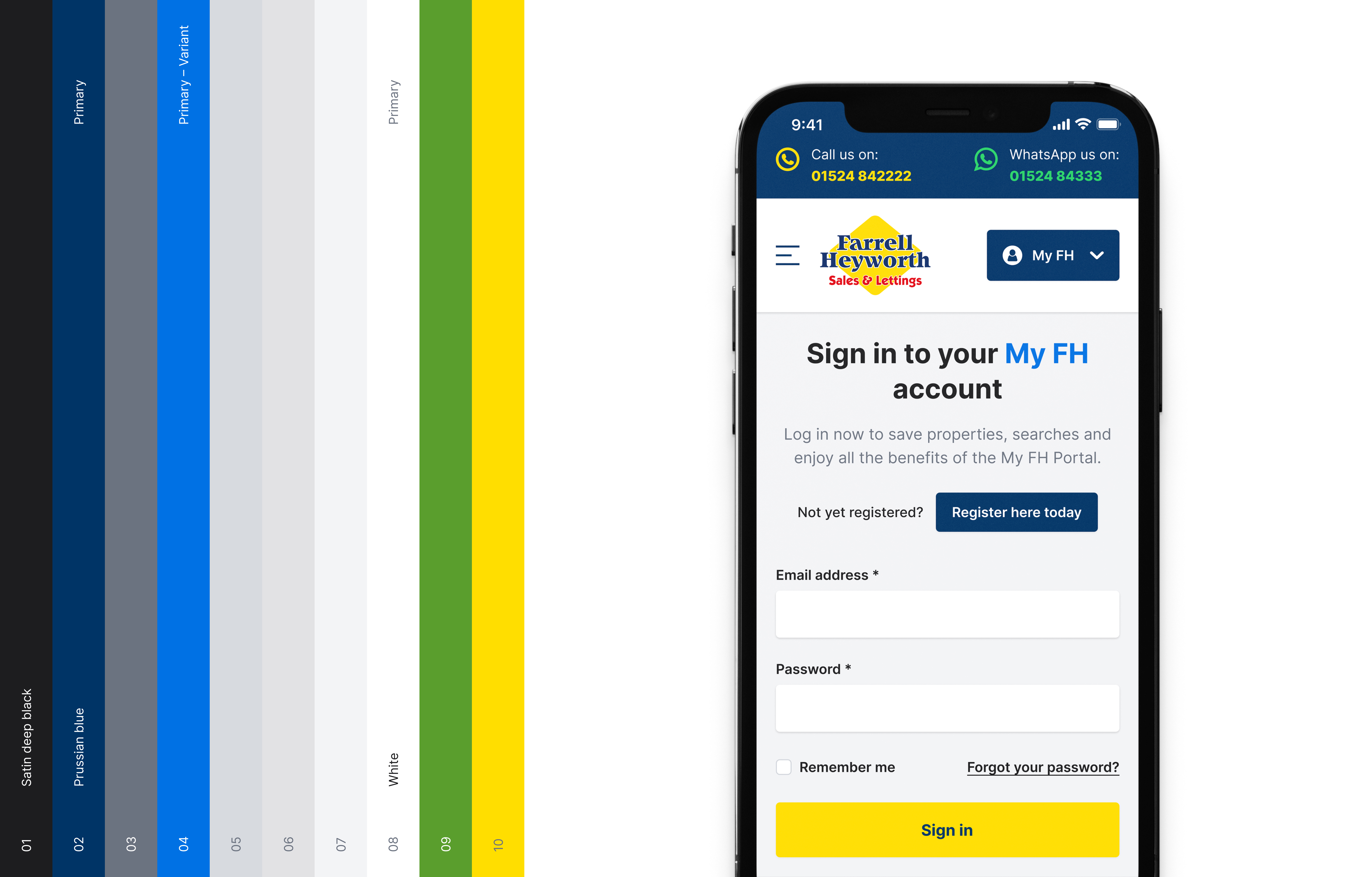 User Interface elements and brand colours
