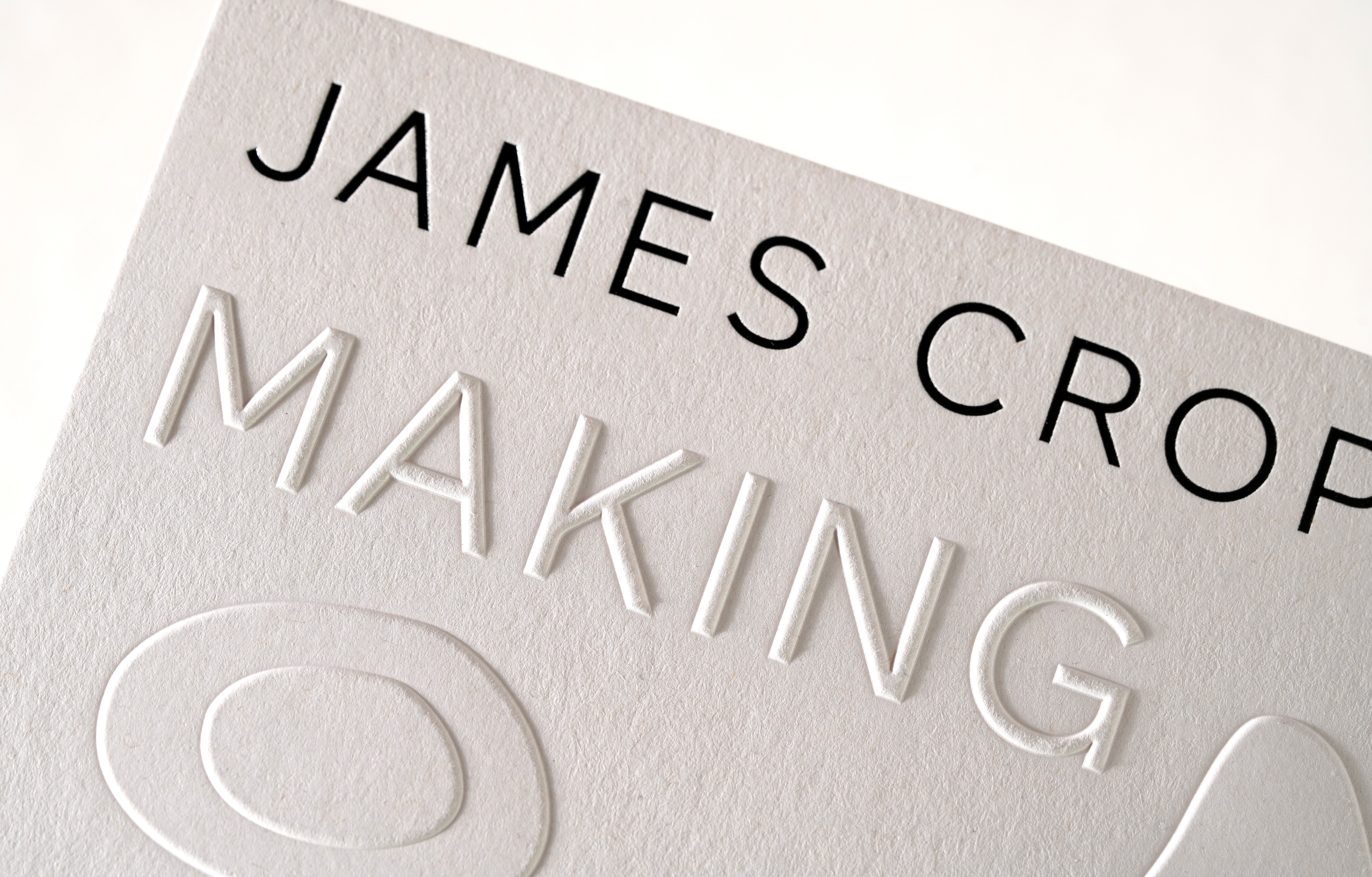Close up emboss detail of another statement print