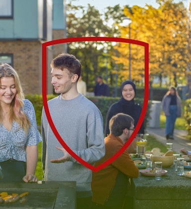 Students on Lancaster University Campus