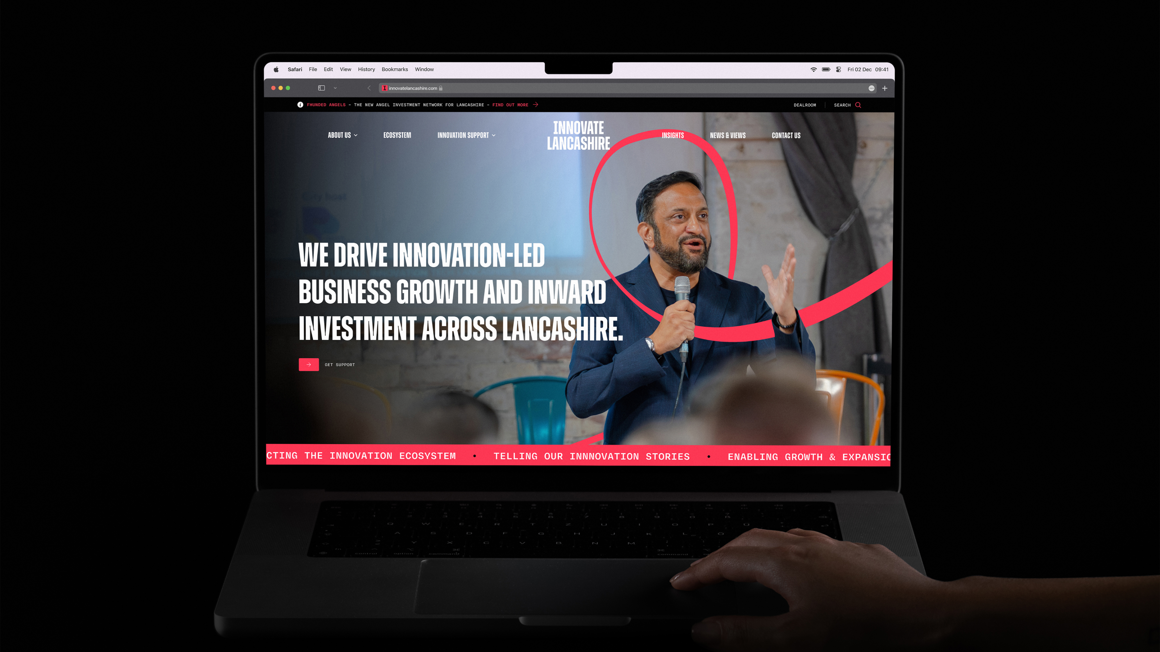 Desktop view of the Innovate Lancashire website