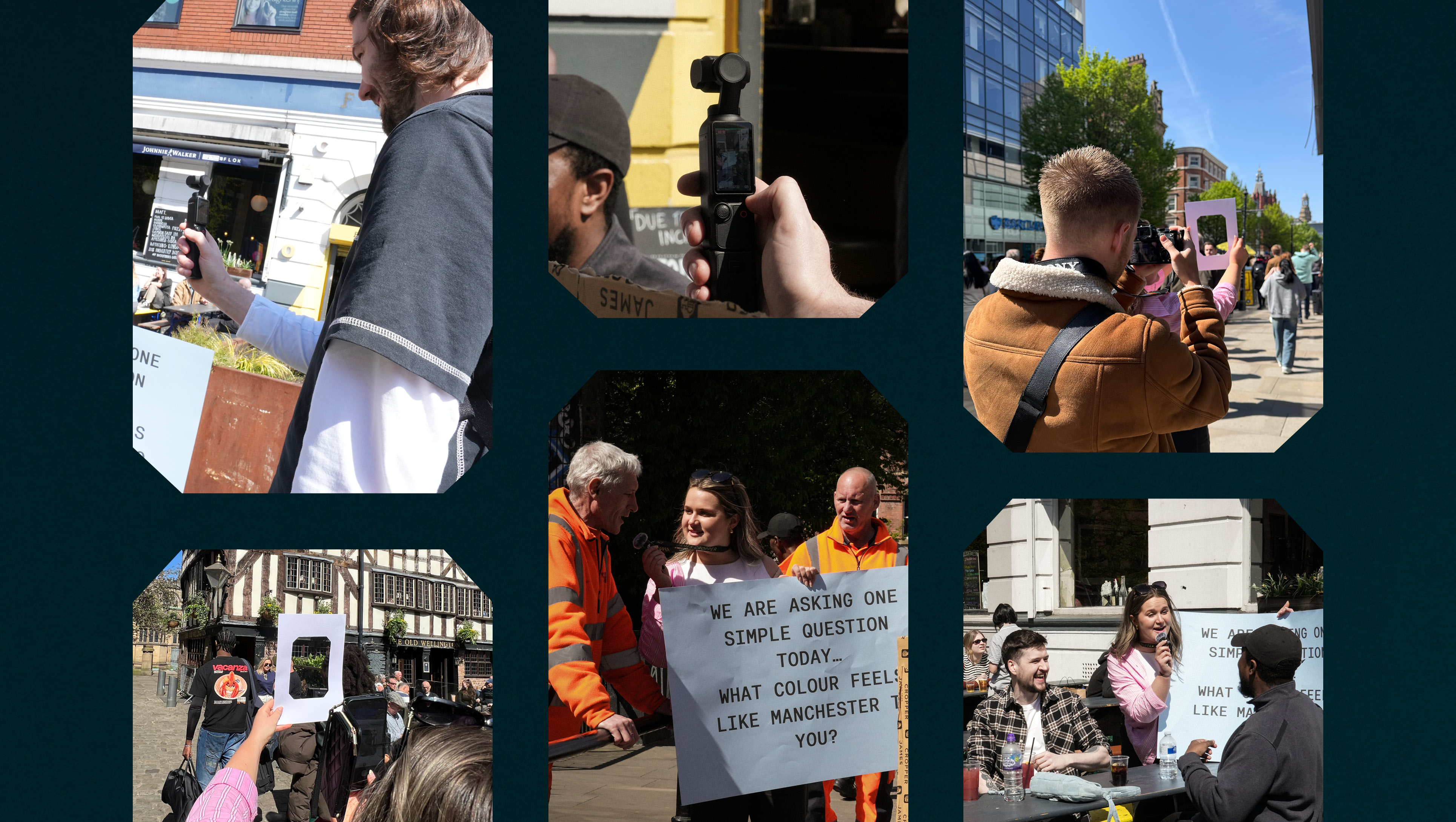 A selection of behind the scenes shots from filming on the streets of Manchester