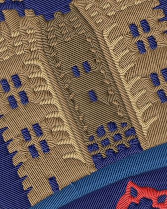 Close up of the Lancaster High School badge, embroidered