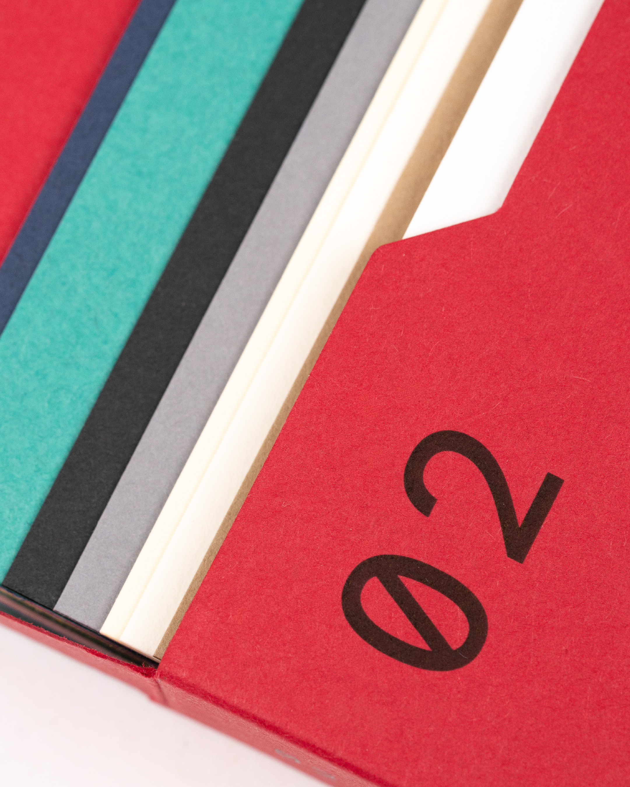 Close up detail of swatch box number 2 - colours.